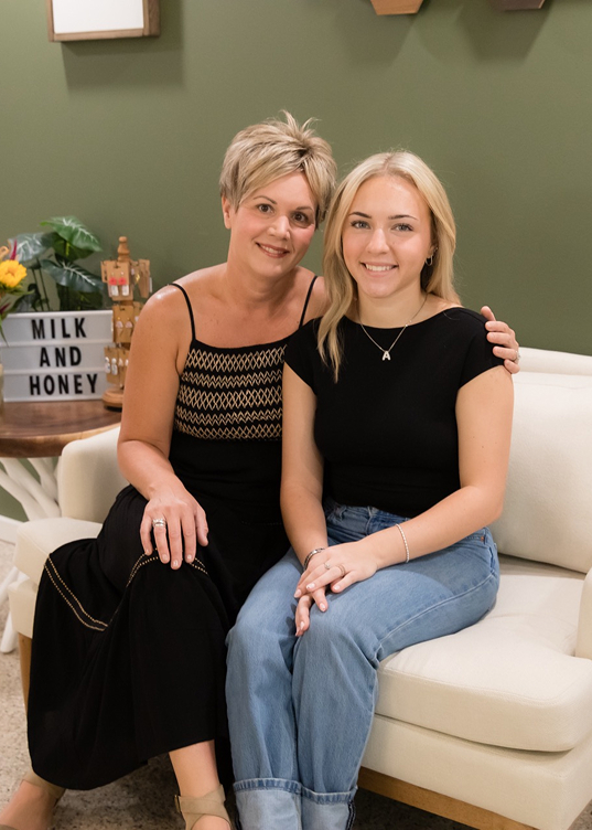 Milk and Honey hair salon owner with daughter in Wellsville PA